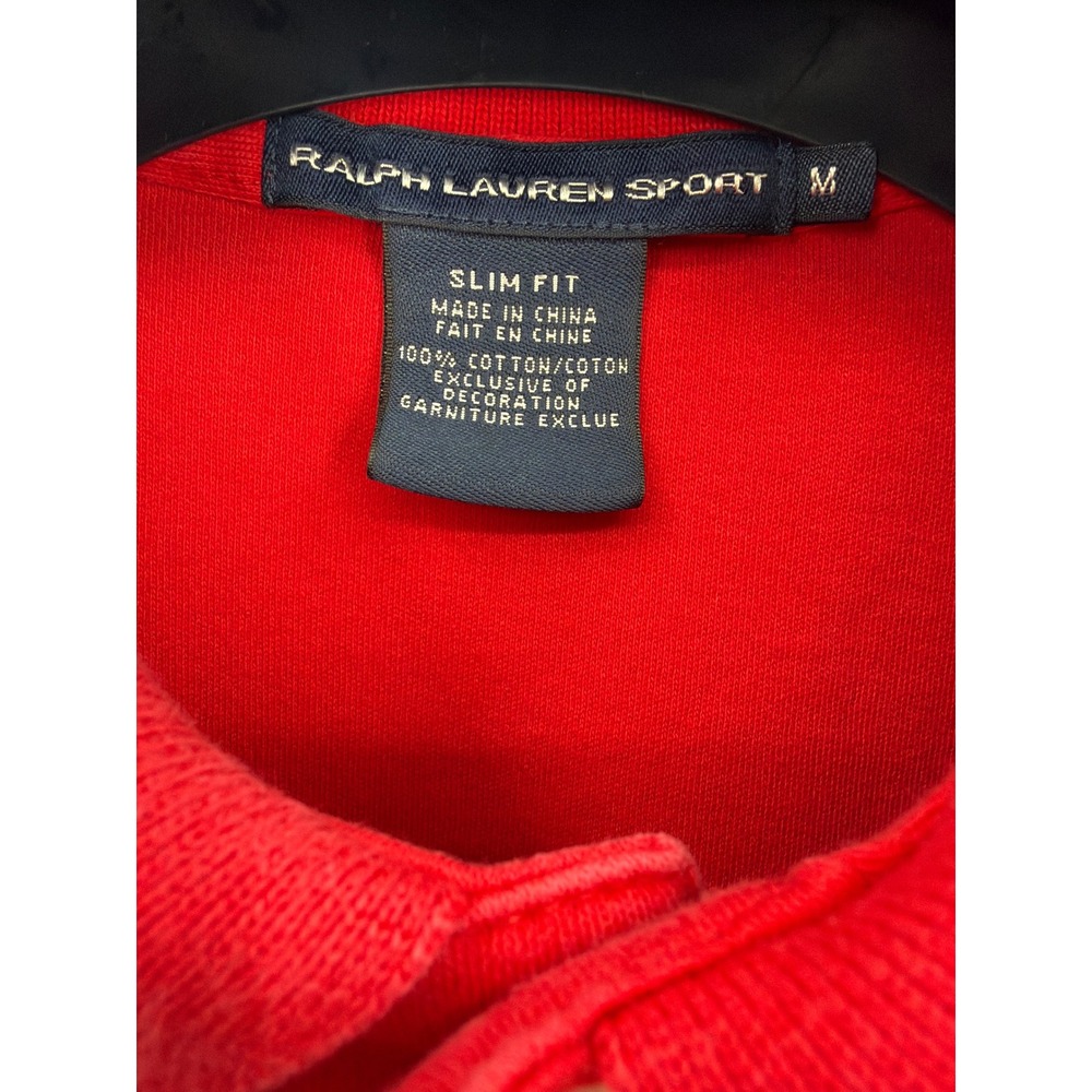 Ralph Lauren Sport Youth Red Slim Fit Cotton Pique Polo Shirt Size M Pony Logo - Picture 5 of 6